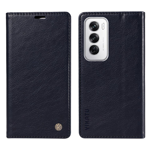 YIKATU YK-006 For Oppo Reno12 5G (Global) Wallet Case Litchi Texture Leather Phone Cover