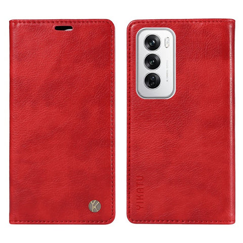YIKATU YK-006 For Oppo Reno12 5G (Global) Wallet Case Litchi Texture Leather Phone Cover