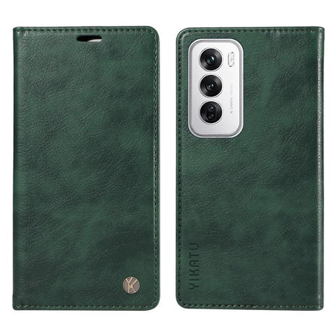 YIKATU YK-006 For Oppo Reno12 5G (Global) Wallet Case Litchi Texture Leather Phone Cover