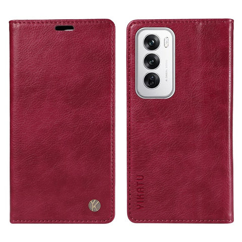 YIKATU YK-006 For Oppo Reno12 5G (Global) Wallet Case Litchi Texture Leather Phone Cover