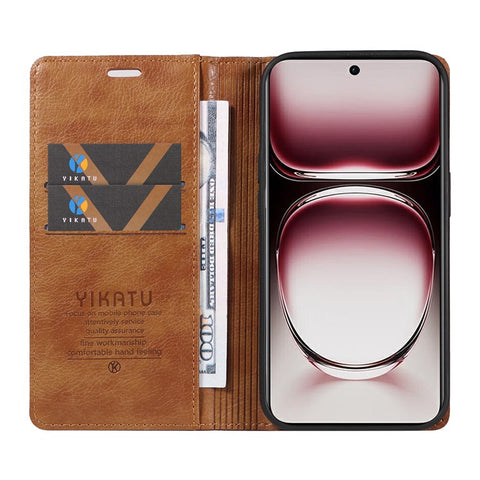 YIKATU YK-006 For Oppo Reno12 Pro 5G (Global) / (China) Wallet Phone Case Litchi Texture Leather Cover