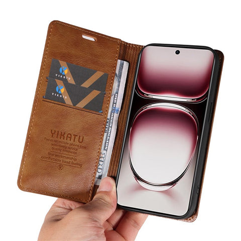 YIKATU YK-006 For Oppo Reno12 Pro 5G (Global) / (China) Wallet Phone Case Litchi Texture Leather Cover
