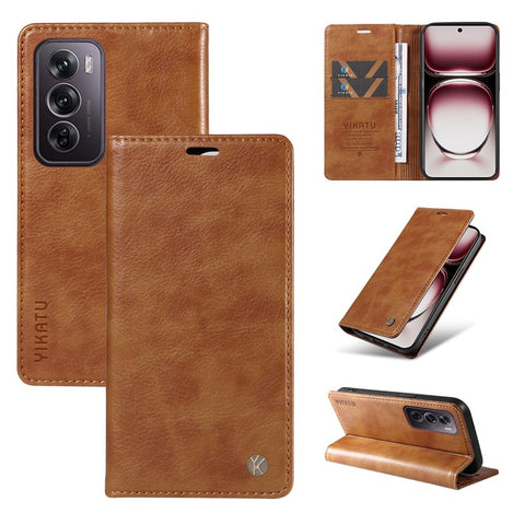 YIKATU YK-006 For Oppo Reno12 Pro 5G (Global) / (China) Wallet Phone Case Litchi Texture Leather Cover