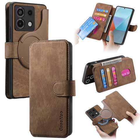 For Xiaomi Redmi Note 13 Pro 5G / Poco X6 5G Magnetic Case CASENEO Detachable Leather Phone Wallet Cover