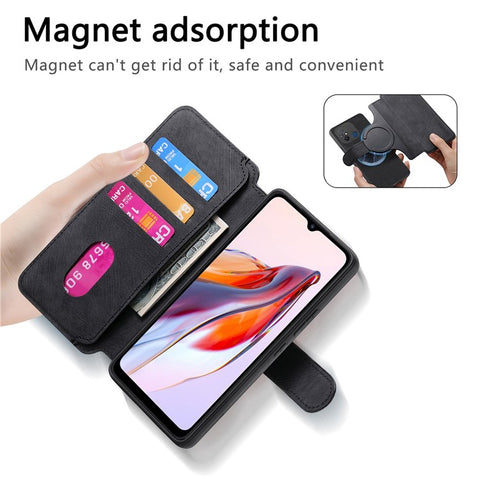 For Xiaomi Redmi 12C 4G Magnetic Case CASENEO Detachable Leather Phone Wallet Cover