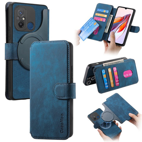 For Xiaomi Redmi 12C 4G Magnetic Case CASENEO Detachable Leather Phone Wallet Cover