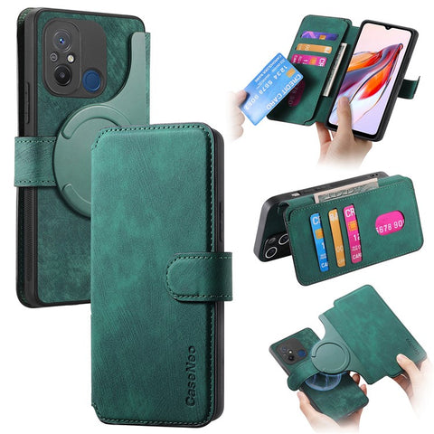 For Xiaomi Redmi 12C 4G Magnetic Case CASENEO Detachable Leather Phone Wallet Cover