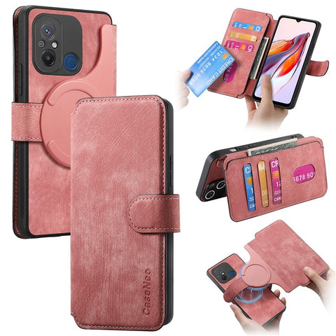 For Xiaomi Redmi 12C 4G Magnetic Case CASENEO Detachable Leather Phone Wallet Cover