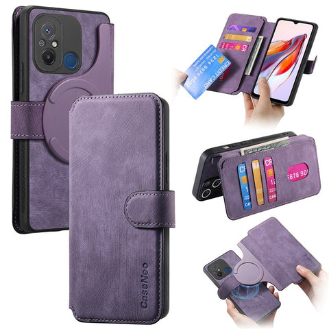 For Xiaomi Redmi 12C 4G Magnetic Case CASENEO Detachable Leather Phone Wallet Cover