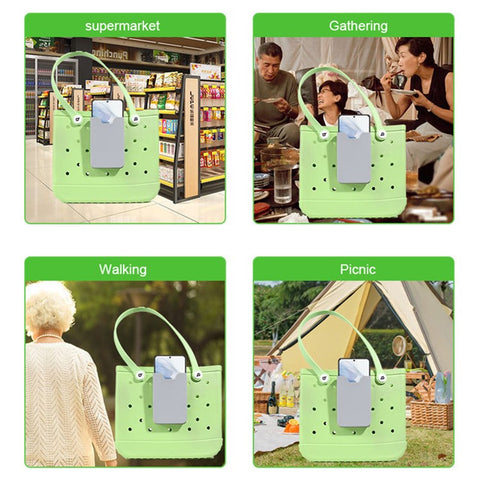 Phone Holder for Bogg Bag, Silicone Phone Holder Storage Pouch Travel Accessory Organizer