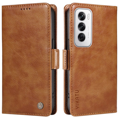 YIKATU YK-007 For Oppo Reno12 5G (Global) Phone Case Anti-Drop PU Leather Stand Wallet Cover