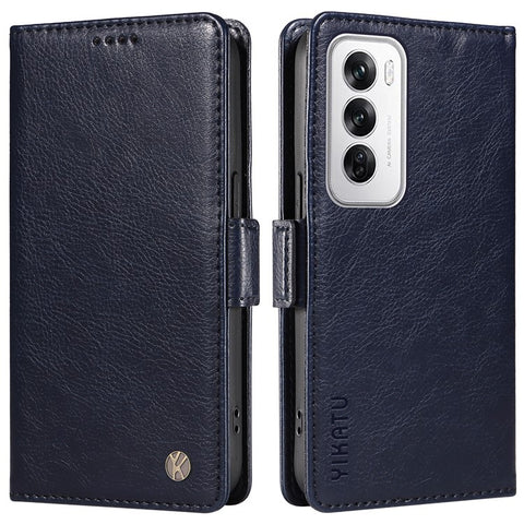 YIKATU YK-007 For Oppo Reno12 5G (Global) Phone Case Anti-Drop PU Leather Stand Wallet Cover