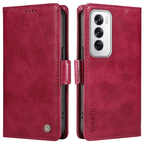YIKATU YK-007 For Oppo Reno12 5G (Global) Phone Case Anti-Drop PU Leather Stand Wallet Cover