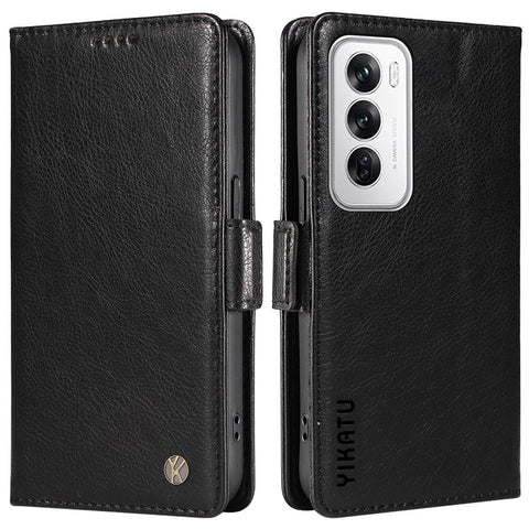 YIKATU YK-007 For Oppo Reno12 5G (Global) Phone Case Anti-Drop PU Leather Stand Wallet Cover