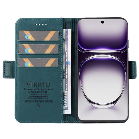 YIKATU YK-003 For Oppo Reno12 5G (Global) Case Magnetic Side Clasps Leather Wallet Phone Cover