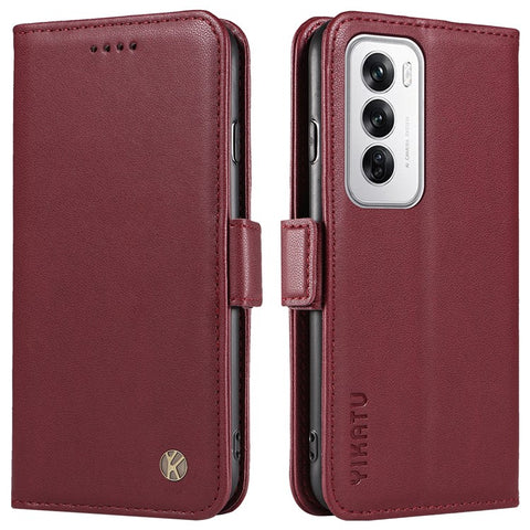 YIKATU YK-003 For Oppo Reno12 5G (Global) Case Magnetic Side Clasps Leather Wallet Phone Cover