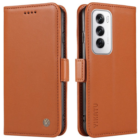 YIKATU YK-003 For Oppo Reno12 5G (Global) Case Magnetic Side Clasps Leather Wallet Phone Cover