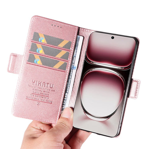 YIKATU YK-003 For Oppo Reno12 Pro 5G (Global) / (China) Case Side Clasps Anti-Drop Leather Phone Cover