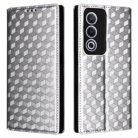 For Oppo A80 5G / A3 Pro (Global) 5G / K12x 5G (India) / A3x 5G (China) Case Leather Wallet Phone Cover Rhombus Imprinted