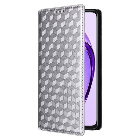For Oppo A80 5G / A3 Pro (Global) 5G / K12x 5G (India) / A3x 5G (China) Case Leather Wallet Phone Cover Rhombus Imprinted