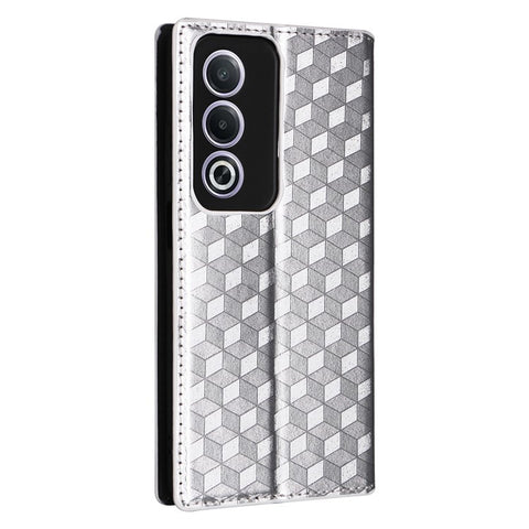 For Oppo A80 5G / A3 Pro (Global) 5G / K12x 5G (India) / A3x 5G (China) Case Leather Wallet Phone Cover Rhombus Imprinted