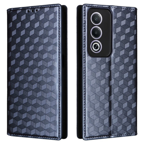 For Oppo A80 5G / A3 Pro (Global) 5G / K12x 5G (India) / A3x 5G (China) Case Leather Wallet Phone Cover Rhombus Imprinted