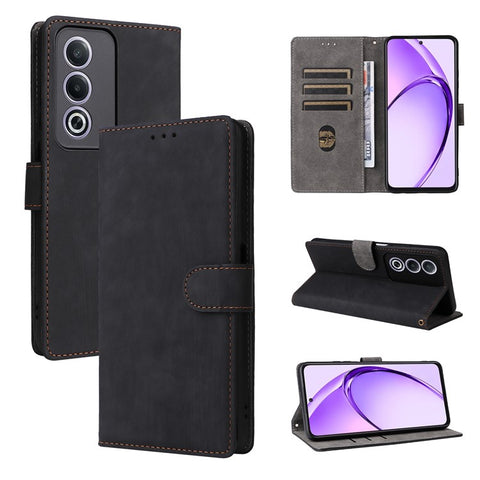 For Oppo A80 5G / A3 Pro (Global) 5G / K12x 5G (India) / A3x 5G (China) Leather Case RFID Blocking Wallet Phone Cover with Strap