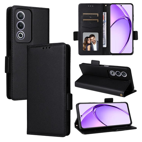 For Oppo A80 5G / A3 Pro (Global) 5G / K12x 5G (India) / A3x 5G (China) Case with Wrist Strap Litchi Texture PU Leather Wallet Phone Cover