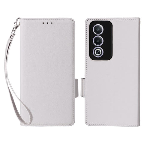 For Oppo A80 5G / A3 Pro (Global) 5G / K12x 5G (India) / A3x 5G (China) Case with Wrist Strap Litchi Texture PU Leather Wallet Phone Cover