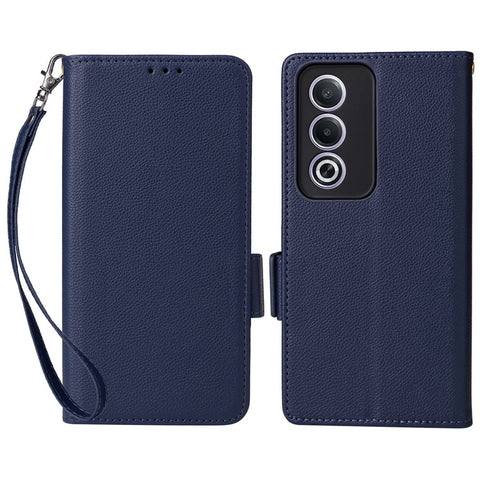 For Oppo A80 5G / A3 Pro (Global) 5G / K12x 5G (India) / A3x 5G (China) Case with Wrist Strap Litchi Texture PU Leather Wallet Phone Cover