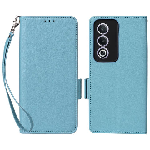 For Oppo A80 5G / A3 Pro (Global) 5G / K12x 5G (India) / A3x 5G (China) Case with Wrist Strap Litchi Texture PU Leather Wallet Phone Cover