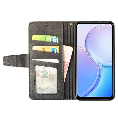 IDEWEI For Oppo Reno12 Pro 5G (Global) Case Leather Wallet Phone Cover Stand Calf Texture