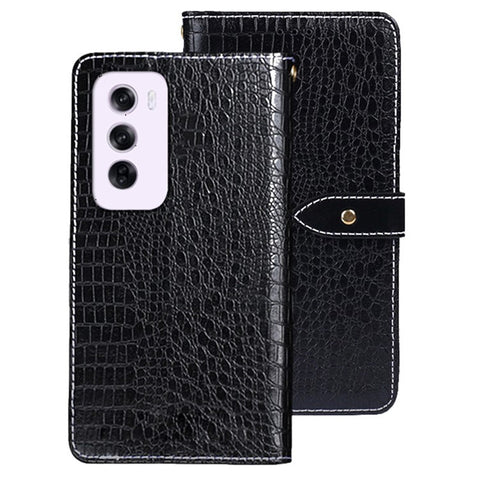 IDEWEI For Oppo Reno12 Pro 5G (Global) Case Crocodile Texture PU Leather Flip Phone Cover