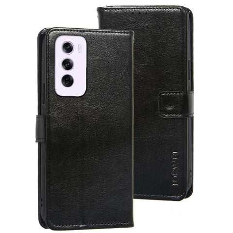 IDEWEI For Oppo Reno12 Pro 5G (Global) Case Stand View Leather Phone Cover Crazy Horse Texture
