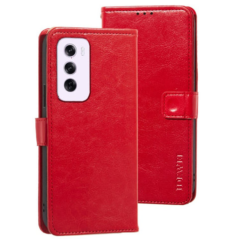 IDEWEI For Oppo Reno12 Pro 5G (Global) Case Stand View Leather Phone Cover Crazy Horse Texture