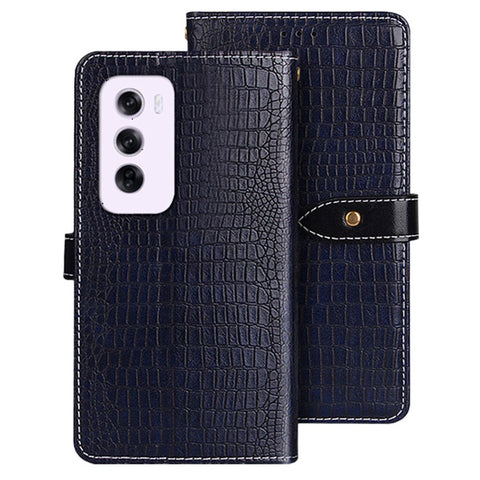 IDEWEI For Oppo Reno12 5G (Global) Phone Case Crocodile Texture PU Leather Flip Cover