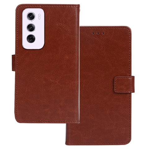 IDEWEI For Oppo Reno12 5G (Global) Phone Case Card Slots Leather Cover Crazy Horse Texture
