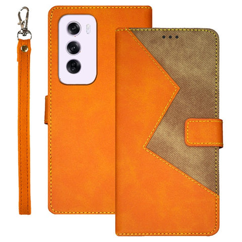 IDEWEI For Oppo Reno12 5G (Global) Case Card Slots Splicing Color Leather Phone Cover
