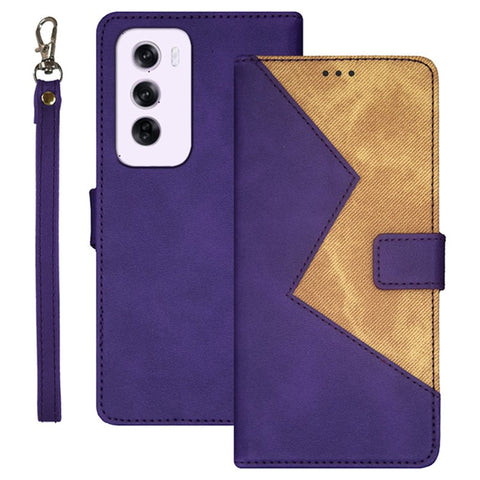 IDEWEI For Oppo Reno12 5G (Global) Case Card Slots Splicing Color Leather Phone Cover