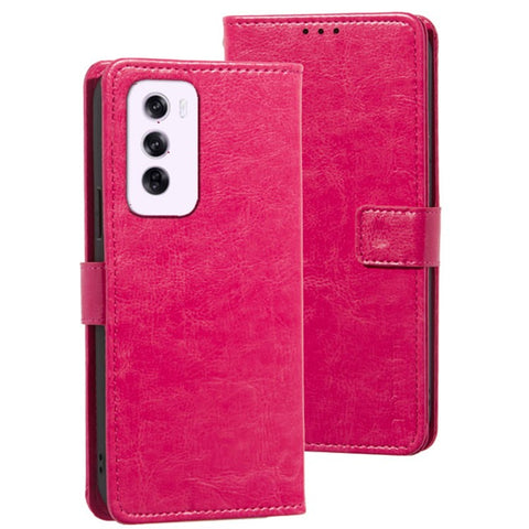 IDEWEI For Oppo Reno12 5G (Global) Stand Case Crazy Horse Texture Leather Phone Cover