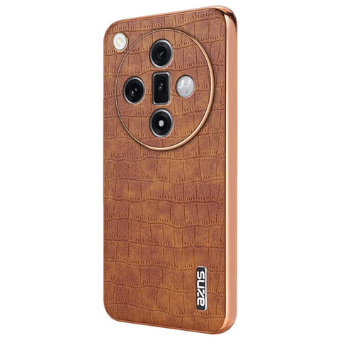 AZNS For Oppo Find X7 Ultra Case Electroplating Leather Coated TPU Phone Cover