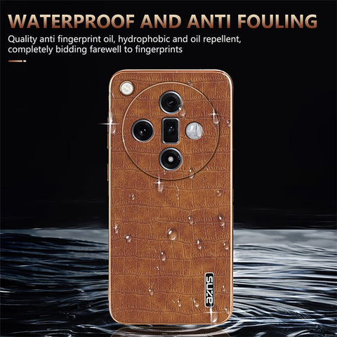 AZNS For Oppo Find X7 Ultra Case Electroplating Leather Coated TPU Phone Cover