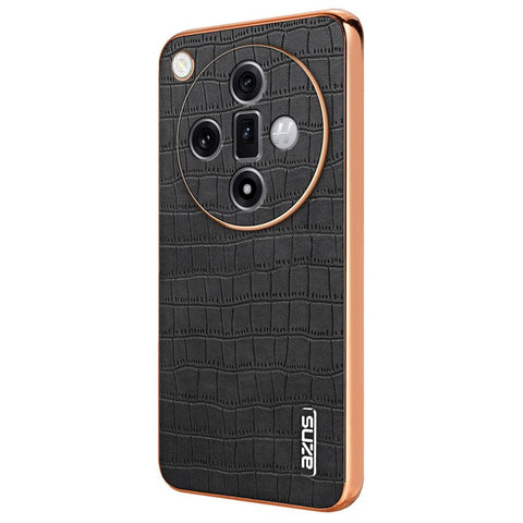 AZNS For Oppo Find X7 Ultra Case Electroplating Leather Coated TPU Phone Cover