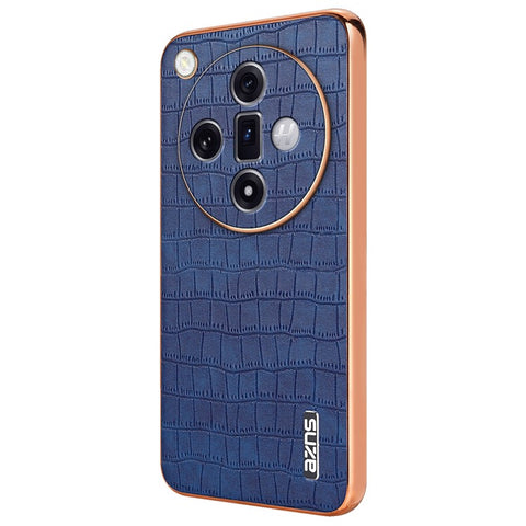 AZNS For Oppo Find X7 Ultra Case Electroplating Leather Coated TPU Phone Cover