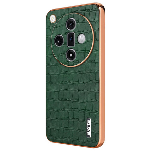 AZNS For Oppo Find X7 Ultra Case Electroplating Leather Coated TPU Phone Cover