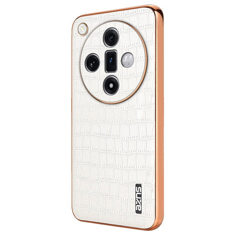 AZNS For Oppo Find X7 Ultra Case Electroplating Leather Coated TPU Phone Cover
