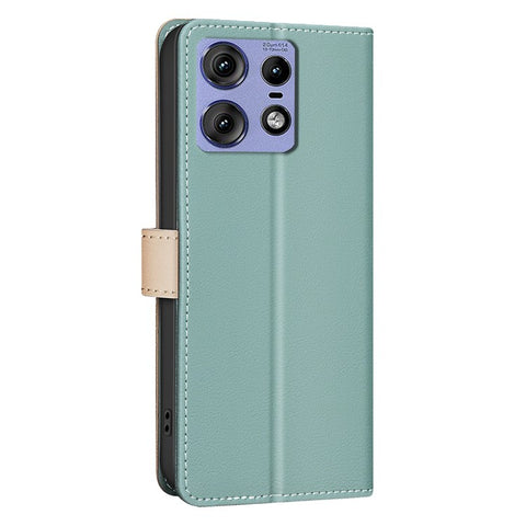 BINFEN COLOR BF33 For Motorola Edge 50 Pro 5G Case Splicing Color Leather Wallet Flip Cover