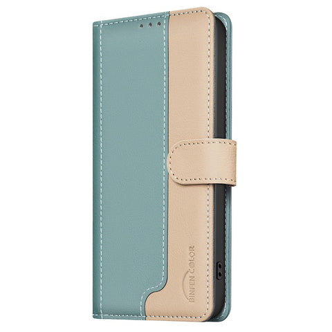 BINFEN COLOR BF33 For Motorola Edge 50 Pro 5G Case Splicing Color Leather Wallet Flip Cover