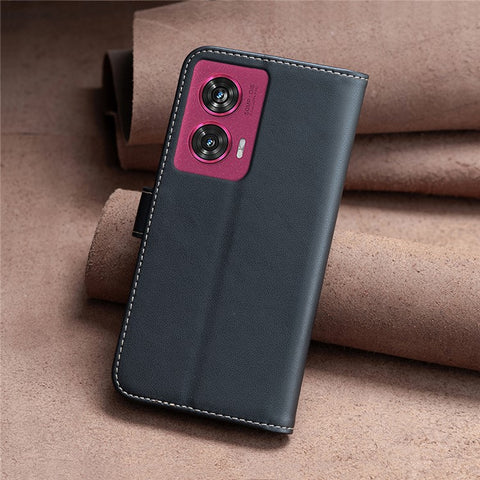 BINFEN COLOR BF17 For Motorola Edge 50 Fusion 5G Case Wallet Card Slots Leather Phone Cover