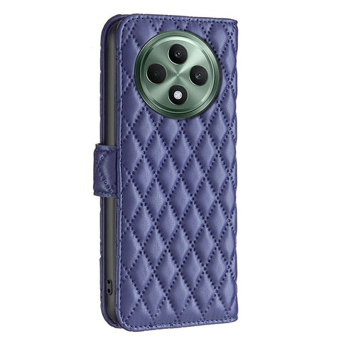 BINFEN COLOR BF Style-14 For Oppo Reno12 F 5G Wallet Case Rhombus PU Leather Phone Cover